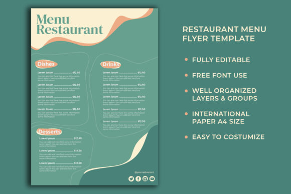 Download Restaurant Menu Flyer Print Template - Menu Collection