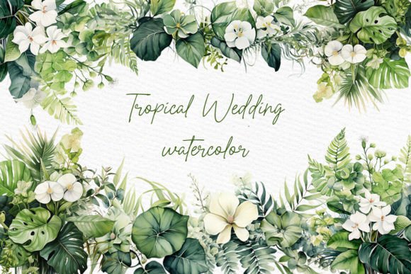 Download Watercolor Tropical Greenery Clipart - Watercolor Collection