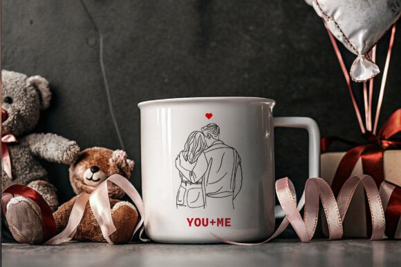 Download Line Art Love Couple – Valentine Clipart - Premium Bundle