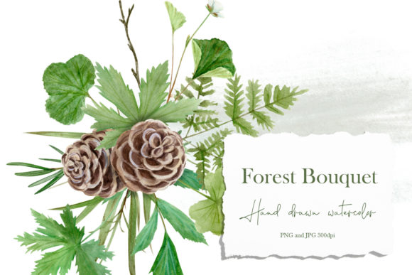 Download Watercolor Forest Wildflowers Bouquet - Watercolor Collection