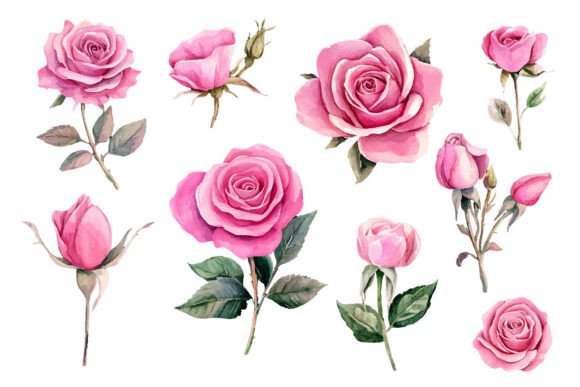Download Watercolor Pink Rose - Watercolor Collection