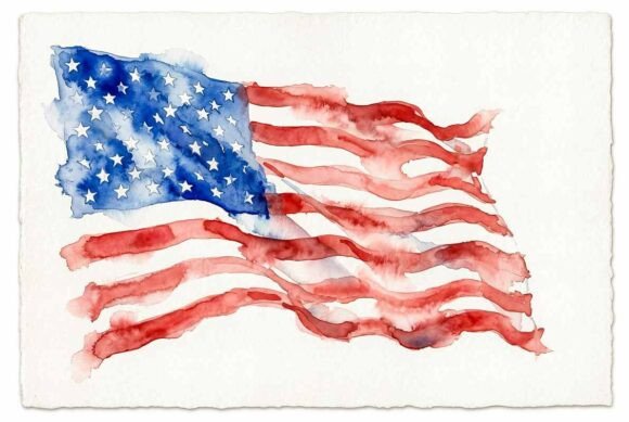 Download Watercolor USA Flag Day Celebration - Watercolor Collection